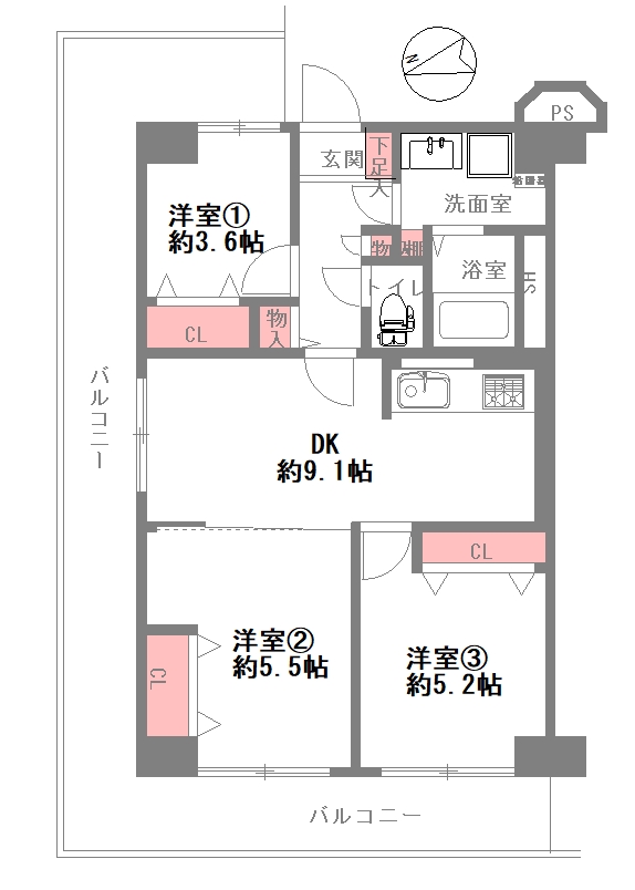 ネオコーポ鶴見緑地301